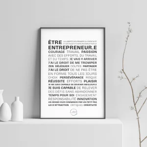 Affiche de mots - Etre Entrepreneur.e - Format A3